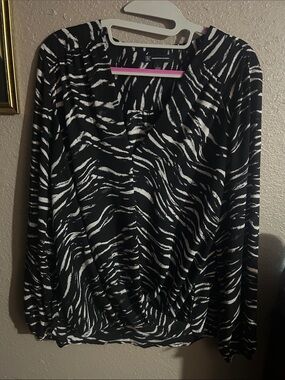 INC International Concepts Black and White Zebra